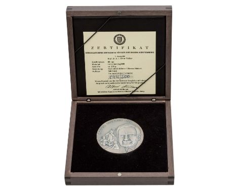 Silbermedaille 'Artur Fischer *1919' 2007 aus der Medaillenserie 'Erfinder & Tüftler aus Baden-Württemberg', ca. 205g Ag fein