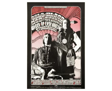 Original vintage music concert advertising poster Bill Graham presents in San Francisco Cold Blood, Boz Scaggs, Voices of Eas