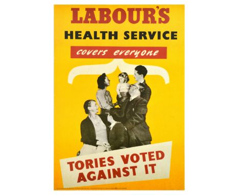 Set of 5 posters - 4 vintage reproduction posters originally printed in the 1940s and reissued by the British Labour Party fo