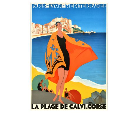 Set of 2 vintage reproductions of travel poster by Paris Lyon Mediterranee Railway (PLM) designed by Roger Broders. 1. Le Tou