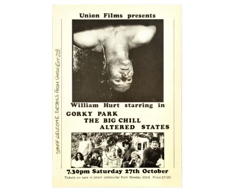 Original vintage movie poster - William Hurt starring in Gorky Park, The Big Chill, Altered States - featuring a still from t