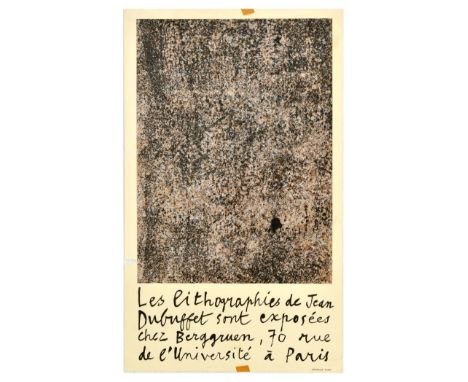 Original vintage advertising poster for Les Lithographies de Jean Dubuffet lithograph exhibition at Espace Berggruen, featuri