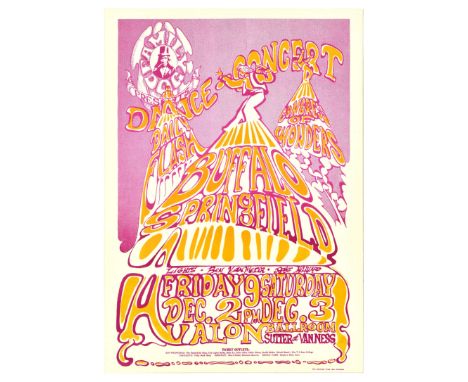 Original vintage music concert advertising poster Family Dog presents Dance Concert Buffalo Springfield Daily Flash, Congress