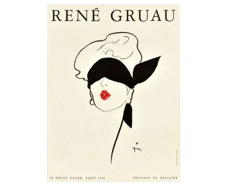 Original vintage advertising poster featuring artwork by the notable graphic artist Rene Gruau (Renato de Zavagli; 1909-2004)