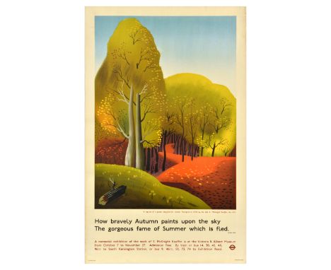 Original vintage travel poster by London Transport - How bravely Autumn paints upon the sky The gorgeous fame of Summer which