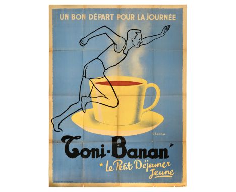 Original vintage advertising poster for Toni Banan - a Good Start to the Day, the Young Breakfast / un Bon Depart pour la Jou
