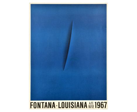 Original vintage advertising poster for Fontana artwork exhibition from 4 November to 10 December 1967 in Louisiana, the post