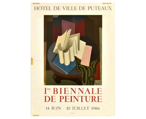 Original vintage advertising poster for 1st Painting Biennial / Biennale De Peinture at Hotel De Ville De Puteaux from 14 Jun