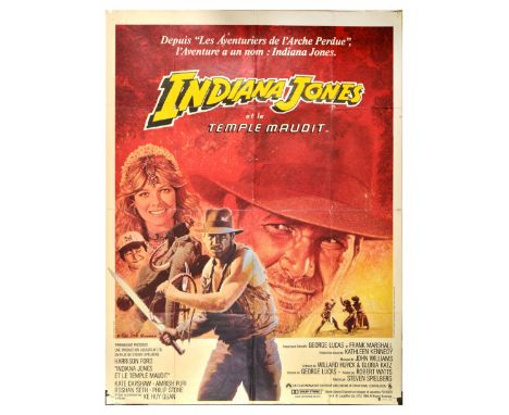 Original vintage cinema poster for the French release of Indiana Jones and the Temple of Doom / Indiana Jones et la Temple Ma
