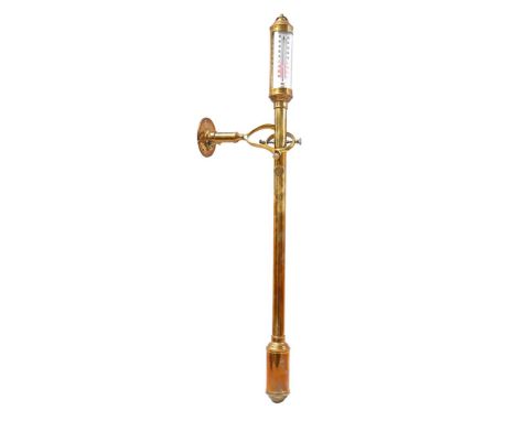 Brass ship thermometer, 98 cm high