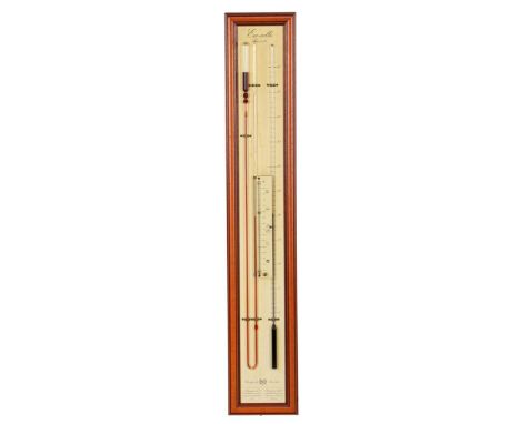 Eco Celli barometer in walnut case, 102 cm high (damage)