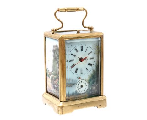 English travel alarm clock with porcelain plates, 19 cm (must be checked)