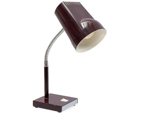 Metal red lacquered table lamp in Bauhaus style, approx. 40 cm high