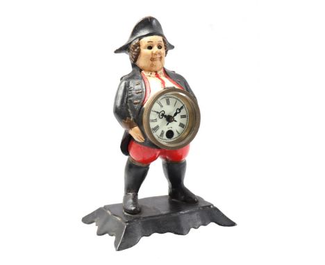 Cast iron clock man, 25 cm high