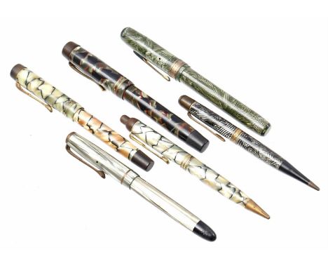 Lot of pens including celluloid / hard rubber, 14-K nibs