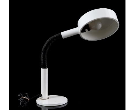 Adjustable white metal desk lamp, Hala Zeist, Netherlands 1970s, 40 cm high