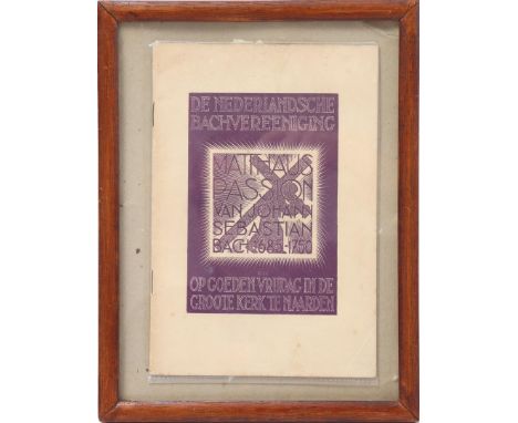 Maurits Cornelis Escher (1898-1972)Program booklet of the Nederlandsche Bachvereeniging with design by M C Escher on the fron