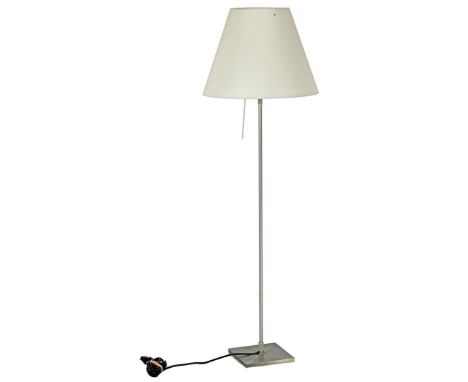 Paolo Rizzatto (1941-)Metal floor lamp with white plastic shade, design Paolo Rizzatto for Luceplan, model 'Constanza', Italy