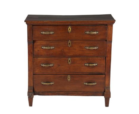 Oak 4-drawer commode with brass fittings, Holland mid 19th century, 99 cm high, 98.5 cm wide and 51 cm deep