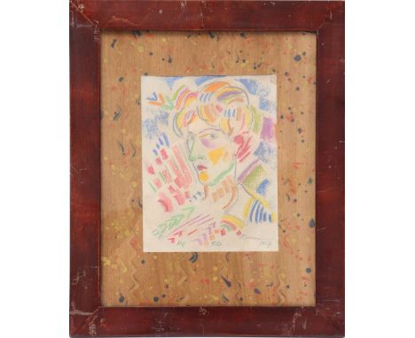 Anonymous, portrait of the futurist Fortunato Depero, pencil and pastel dated 1917, 25x19 cm