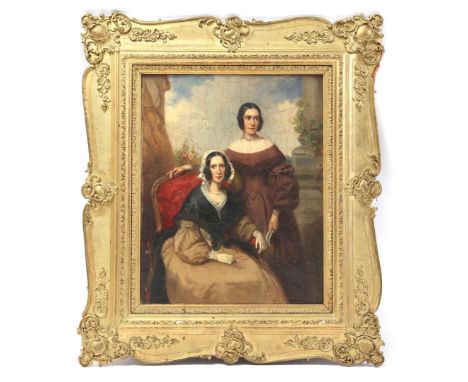 Nicolaas Pieneman (1809-1860)Portrait of Sara Claasen(1797-1845) and Sara Krook van Harpen (1821-1841), panel dated 1841, 53x