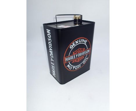 Black Harley Davidson petrol can. H: 33cm. UK P&amp;P Group 3 (£30+VAT for the first lot and £8+VAT for subsequent lots) 