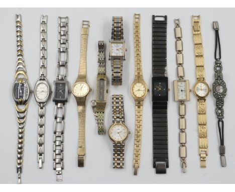 Quantity of ladies dress wristwatches including Rado, Seiko and others. UK P&amp;P Group 1 (£16+VAT for the first lot and £2+