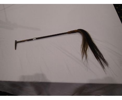 Horse whip with brass bullet handle. UK P&amp;P Group 2 (£20+VAT for the first lot and £4+VAT for subsequent lots) 