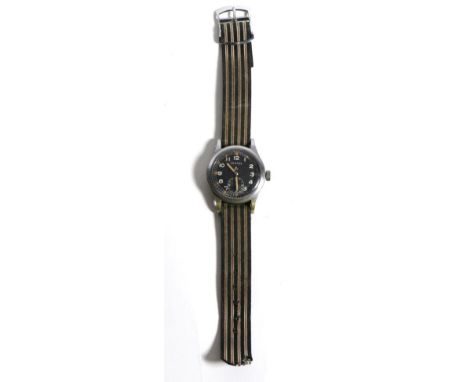 A World War II Military Wristwatch, signed Vertex, circa 1944, (calibre 59) lever movement signed, black dial signed and with