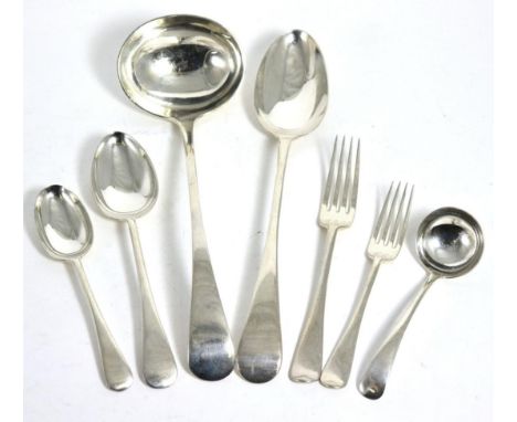 A Composite Service of Old English Pattern Flatware, various makers, London and Sheffield 1903-1938, comprising: 12 table spo