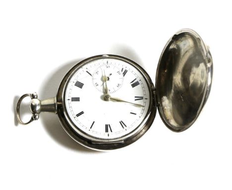 A Silver Full Hunter Verge Pocket Watch, signed Wm Radford, Leeds, 1808, gilt fusee movement signed and numbered 40942, dust 