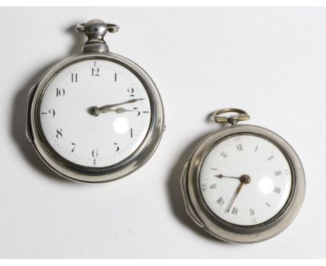Two Silver Pair Cased Verge Pocket Watches, signed J Richards, London, 1782, gilt fusee movement signed and numbered 35829, t