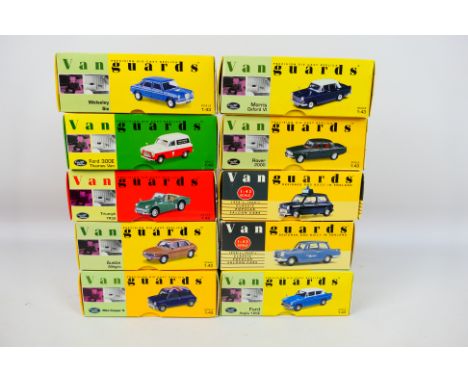 Vanguards - 10 boxed diecast model vehicles from Vanguards. Lot includes VA45000 Austin Allegro; VA5006 Triumph Herald Monte 
