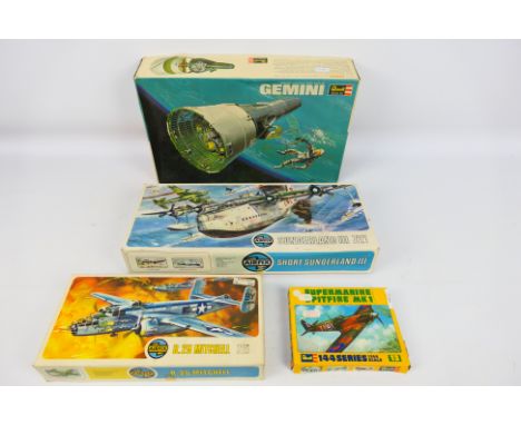 Airfix - Revell - Matchbox - 4 x vintage model kits including Gemini space capsule in 1:24 scale # H-1835, Short Sunderland I