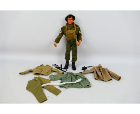 Palitoy - Action Man - A 1978 Action Man action figure with Flock hair and eagle eyes in a British Infantryman Uniform. The u