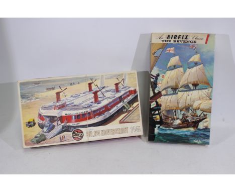 Airfix - 2 x boxed vintage kits, SR.N4 Hovercraft in 1:144 scale # 09171-8 and The Revenge # 801. The hovercraft has parts in