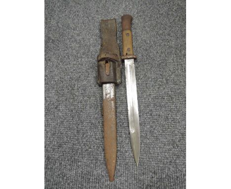 A World War II K98 German bayonet in scabbard