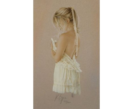 Kay Boyce (20thC). Nude study, coloured offset lithograph, no. 153/500, 51cm x 25cm, certificate verso, and two others by the