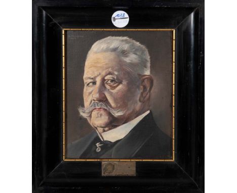 A. Fleischmann (Maler des 19./20. Jhs.). Porträt „Paul von Hindenburg“. Öl/Hartfaser, li./o./sign./dat. 1933, mittig/u. besch