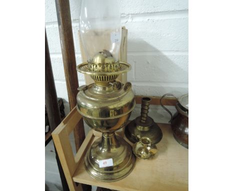 A vintage brass bodied oil burner lamp by duplex