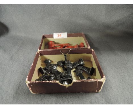 A selection of vintage cast chess pieces 