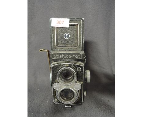 A vintage Yashika-Mat twin lens camera, winder missing