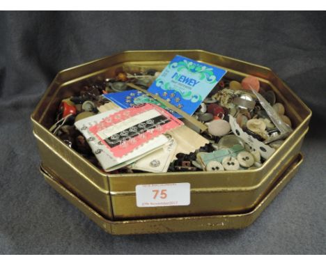 A selection of vintage haberdashery sewing and crafts buttons