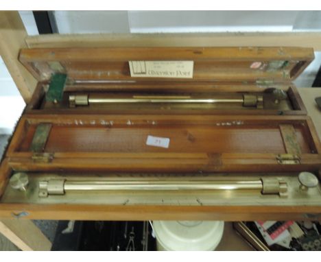 A pair of vintage brass sliding rulers draftsman engineers designers 