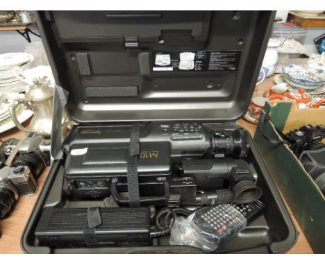 A Panasonic M10 VHS video camera in hard case