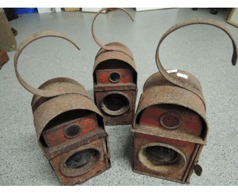 A selection of vintage roadside lamps and lanterns ideal rustic industrial look