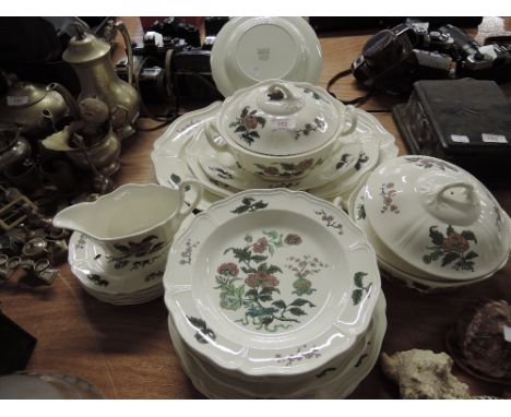 A part tea dinner service by Wedgwood in the Mandarin pattern bowls plates tureens jug etc