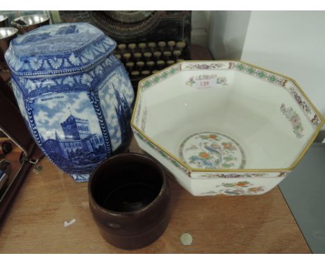 A selection of vintage ceramics including Wedgwood Kutani crane, Ringtons tea caddy