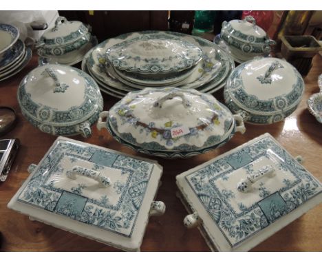 A selection of vintage ceramics part tea dinner service square tureens and large chargers 