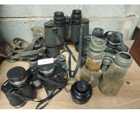  Selection of vintage binocular, varying in condition